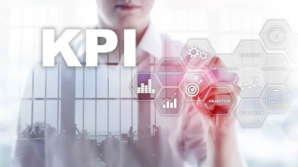 Kpi Ключовий Індикатор Продуктивності Концепція Бізнесу Технології Численні Експозиції Змішані — стокове фото