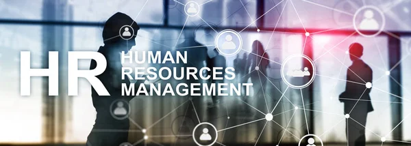 Gestión de recursos humanos, RRHH, Team Building y concepto de reclutamiento en un contexto borroso. —  Fotos de Stock