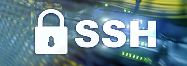 SSH, Secure Shell protocol and software. Data protection, internet and telecommunication concept.