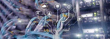 Çok, Internet şeyler telekomünikasyon kavramı sunucu odası