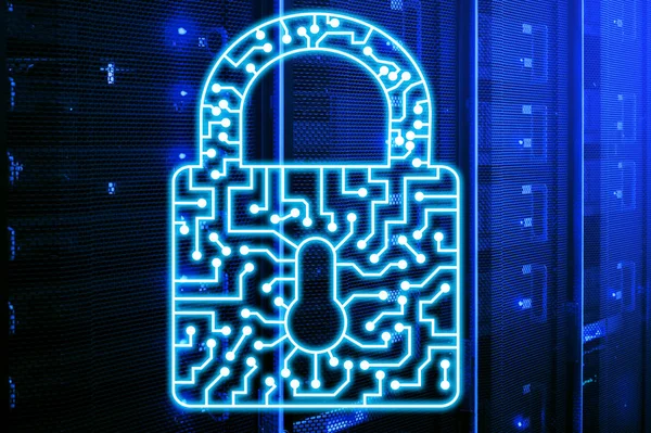 Icono de seguridad cibernética Información Privacidad Protección de datos Concepto de Internet y Tecnología . — Foto de Stock