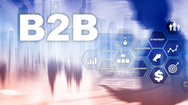 Business to Business b2b - Technologie der Zukunft. Geschäftsmodell. Finanztechnologie und Kommunikationskonzept. — Stockfoto