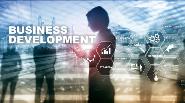 Tillväxtstatistik för nystartade företag. Finansieringsplan Strategi Utvecklingsprocess Grafisk koncept. — Stockfoto