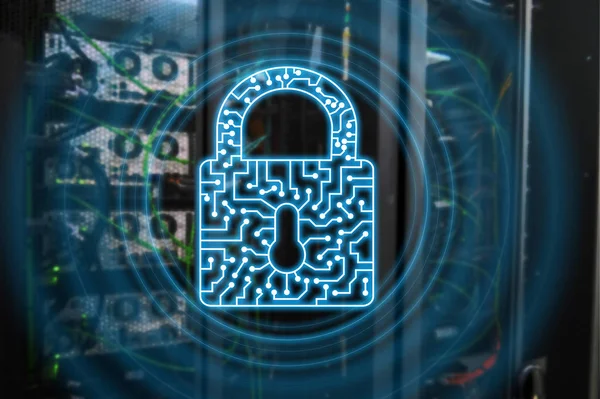 Icono de seguridad cibernética Información Privacidad Protección de datos Concepto de Internet y Tecnología —  Fotos de Stock