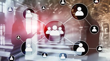 HR - insan kaynakları yönetimi kavramı bulanık iş merkezi zemin üzerine.