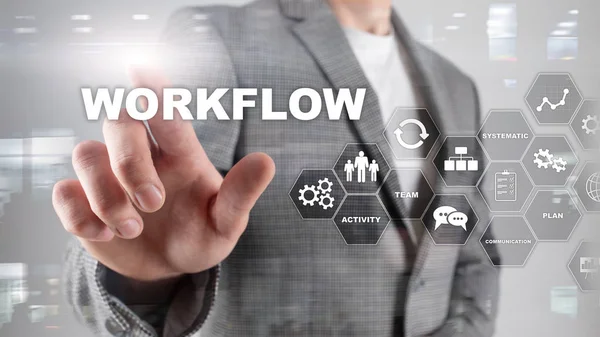 Automation of business workflows. Work process. Reliability and repeatability in technology and financial processes. — Stock Photo, Image
