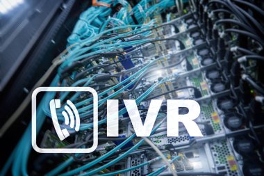 IVR etkileşimli sesli yanıt iletişim kavramı. Sunucu odası