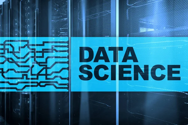 Data science, business, internet och teknik koncept på server rum bakgrund — Stockfoto