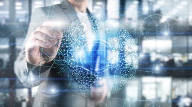 3D Dünya hologram, küre, Www, küresel iş ve telekomünikasyon