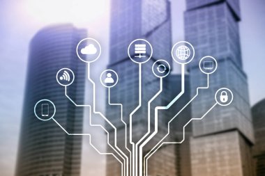 Bulanık iş merkezi zemin üzerine telekomünikasyon ve çok kavramı