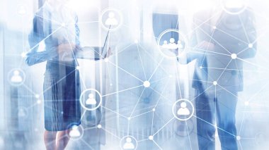 Çift pozlama insan yapısı Hr - insan kaynakları yönetimi ve işe alım kavramı ağ.