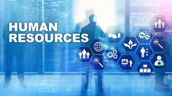 Recursos Humanos Concepto de gestión de recursos humanos. Grupo de recursos humanos, atención al cliente y empleados —  Fotos de Stock