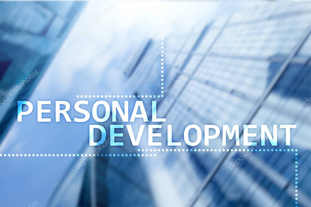 Personal development and growth concept of double exposure background