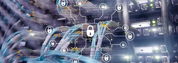 Cybersäkerhet, dataskydd, sekretess. Internet och teknik koncept — Stockfoto