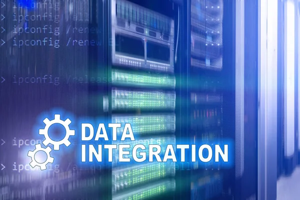 Data integratie informatie technologie concept op server kamer achtergrond — Stockfoto