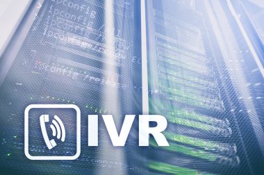 IVR etkileşimli sesli yanıt iletişim kavramı. sunucu veri merkezi .