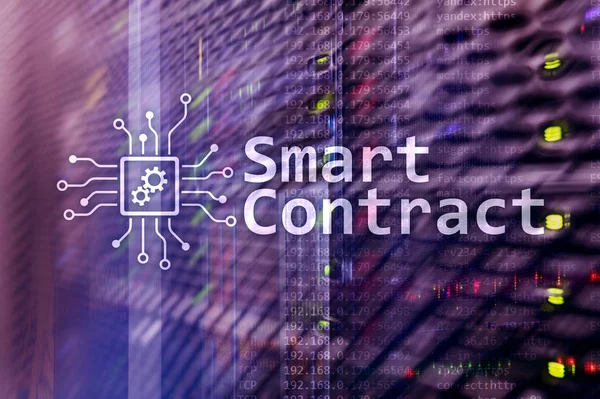 Smart contract, blockchain technology in modern business. — Stock Photo, Image