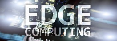 Bilgisayar, internet ve modern teknoloji kavramı modern sunucu Oda arka plan üzerinde kenar