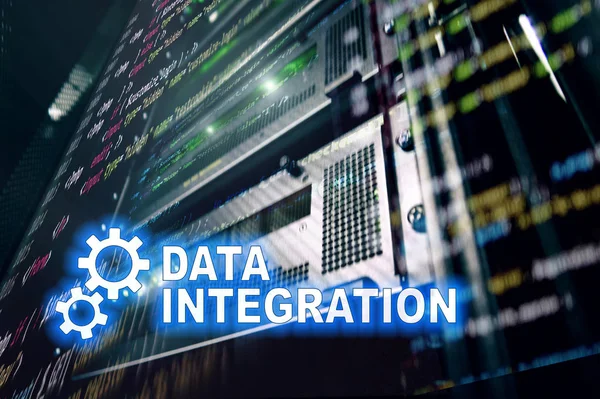 Data integration information teknik koncept på server rum bakgrund — Stockfoto