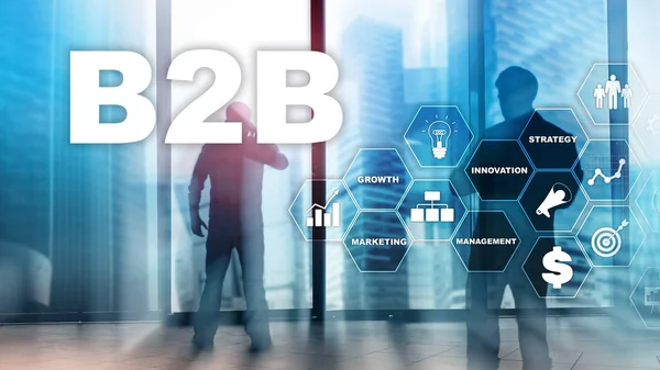 Business to business B2B - Futuro tecnologico. Modello di business. Tecnologia finanziaria e concetto di comunicazione . — Foto Stock