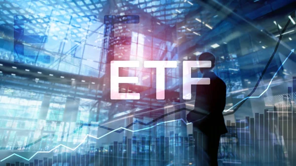 -Etf 교환 거래 펀드 금융 및 거래 도구. 비즈니스와 투자 개념. — 스톡 사진