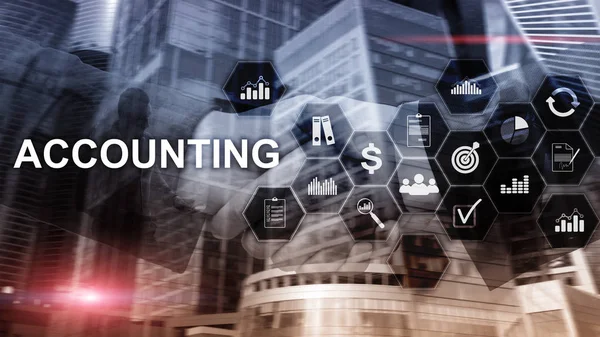 Concepto de contabilidad, negocios y finanzas en pantalla virtual —  Fotos de Stock