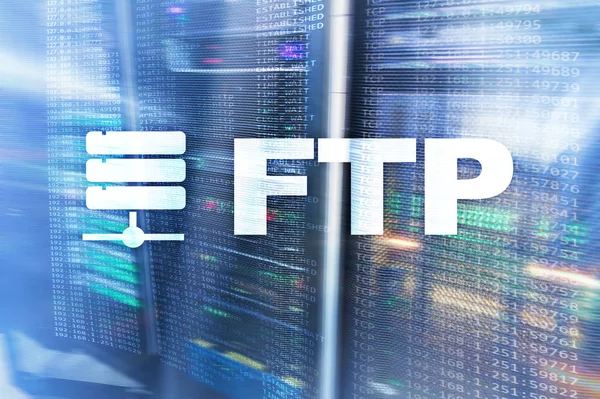 FTP - Dosya Aktarım Protokolü. Internet ve iletişim teknoloji kavramı. — Stok fotoğraf