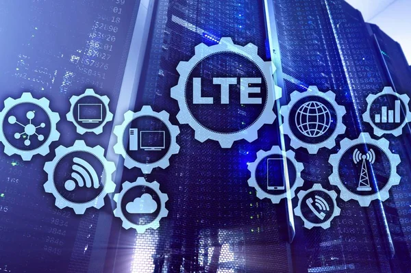 LTE, Wireless Business Internet a Virtual Reality Concept. Informační komunikační technologie na pozadí serveru. — Stock fotografie