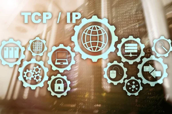 Tcp ip 네트 워킹. 전송 제어 프로토콜. 인터넷 기술 개념. — 스톡 사진