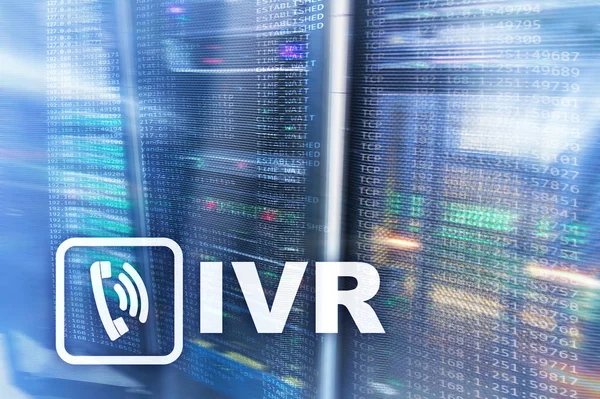 Ivr interaktives Sprachkommunikationskonzept durchtrennt Raum. — Stockfoto