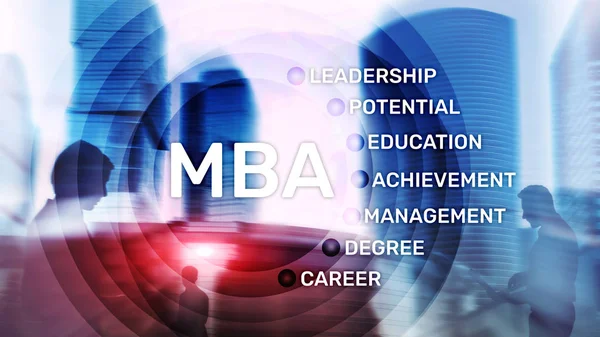 MBA - mester, üzleti adminisztráció, e-learning, oktatási és személyes fejlesztési koncepció. — Stock Fotó