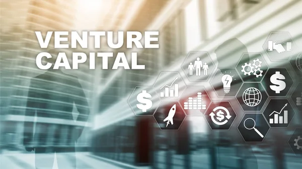 Riskkapital på virtuell skärm. Affärsidé, teknik, Internet och nätverkskoncept. Abstrakt bakgrund — Stockfoto