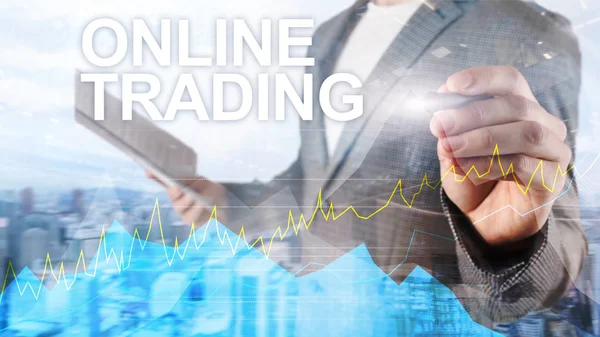 Online συναλλαγών, Forex, των επενδύσεων και χρηματοοικονομική αγορά έννοια. — Φωτογραφία Αρχείου