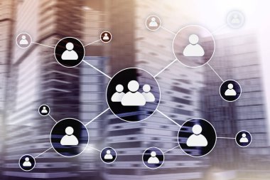 HR - insan kaynakları yönetimi kavramı bulanık iş merkezi zemin üzerine.