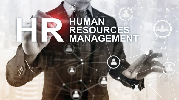 Human resource management, HR, Team Building and recruitment concept on blurred background.