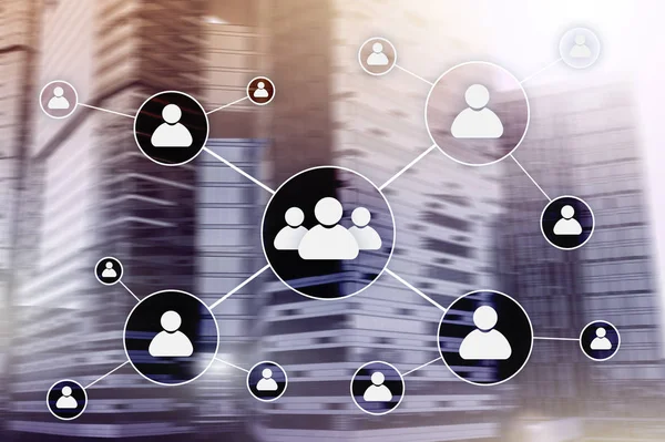 HR - insan kaynakları yönetimi kavramı bulanık iş merkezi zemin üzerine.