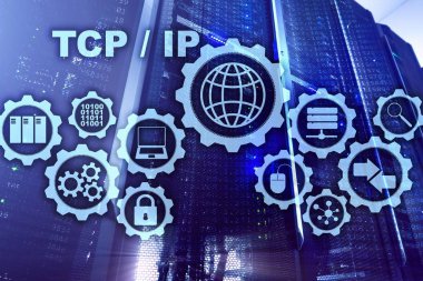 TCP ip ağı. İletişim Kontrol Protokolü. İnternet Teknolojisi kavramı.