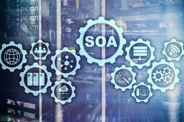 SOA. Geschäftsmodell und Informationstechnologiekonzept für serviceorientierte Architektur nach dem Prinzip der Service-Kapselung. — Stockfoto