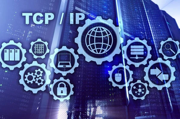 Tcp ip 네트 워킹. 전송 제어 프로토콜. 인터넷 기술 개념. — 스톡 사진