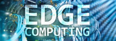 Bilgisayar, internet ve modern teknoloji kavramı modern sunucu Oda arka plan üzerinde kenar