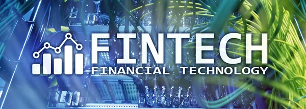 Fintech - pénzügyi technológia. Üzleti megoldás és szoftver fejlesztés — Stock Fotó
