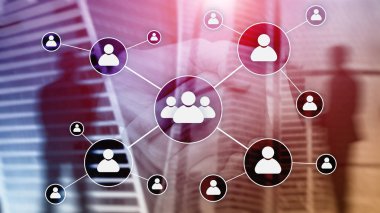 HR - insan kaynakları yönetimi kavramı bulanık iş merkezi zemin üzerine.