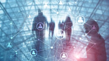 Çift pozlama insan yapısı Hr - insan kaynakları yönetimi ve işe alım kavramı ağ.