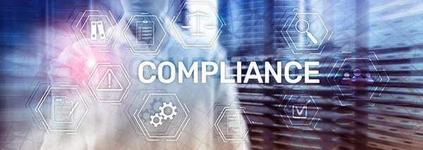 Compliance diagram with icons. Business concept on abstract background. — Stock Photo, Image