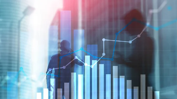 Diagram över finansiell tillväxt. Försäljning ökning, marknadsföringsstrategi koncept. — Stockfoto