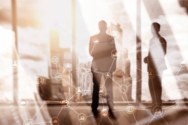 Çift Pozlama iş organizasyon yapısı üzerinde arka plan bulanık.