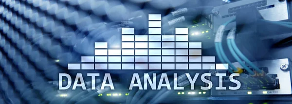 Webbplats header. Big Data analys text på server rum bakgrund. Internet och modern teknik koncept — Stockfoto