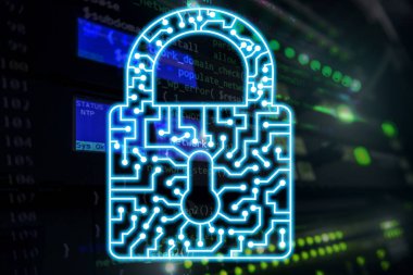 Siber Güvenlik kilit simgesi bilgi Gizlilik veri koruma Internet ve teknoloji kavramı.
