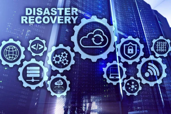 Big Data Disaster Recovery concept. Backup plan. Data loss prevention on a virtual screen — Stock Photo, Image