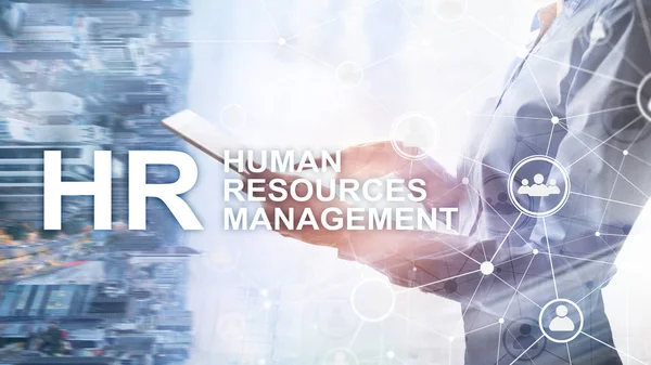 Human resource management, HR, Team Building and recruitment concept on blurred background. — Stock Photo, Image